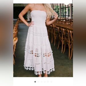 Strut & Bolt Elodie Eyelet Dress, White